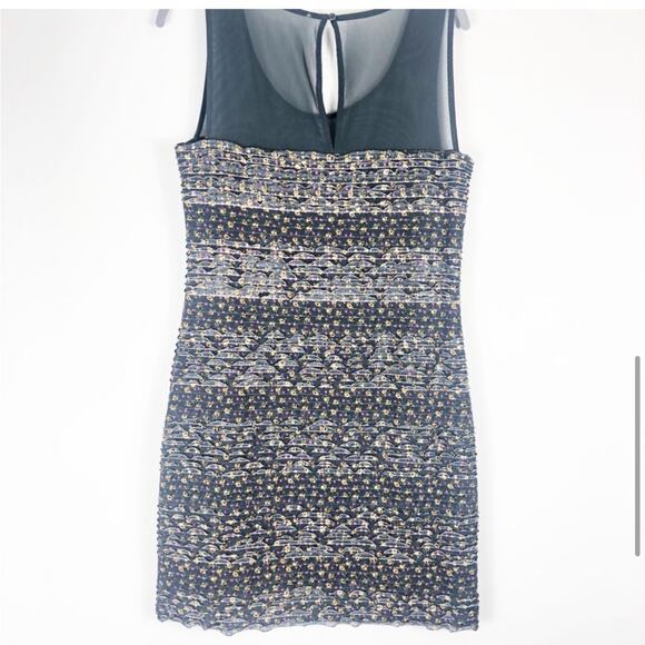 Free people burst ditsy grey floral mesh ruffle mini dress - Picture 9 of 11